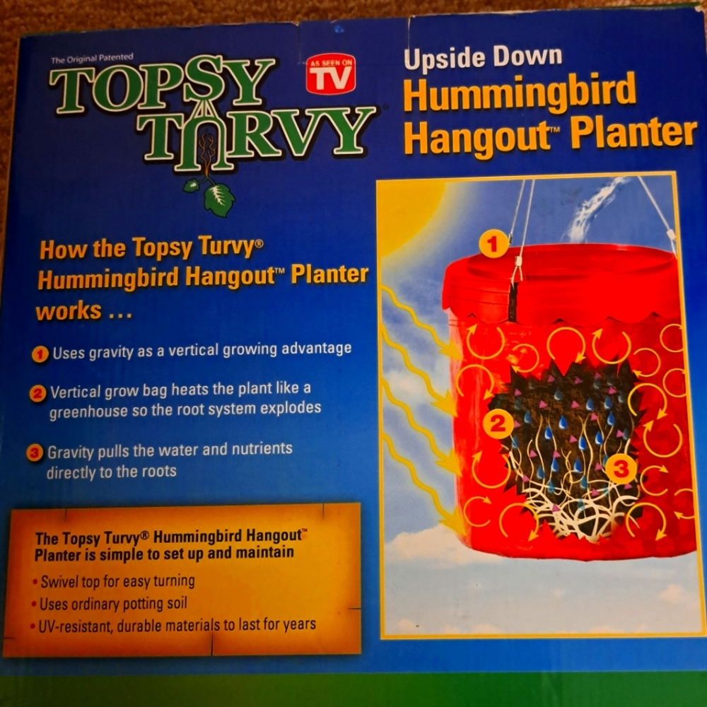 Topsy Turvy upside down butterfly and hummingbird Planter. AS SEEN (ON TV)